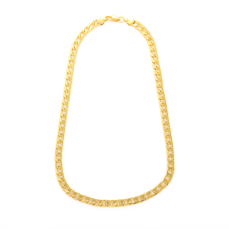 Muški NK lanac ogrlica, 8 mm, 18K pozlaćeno, geometrijski hip-hop stil.