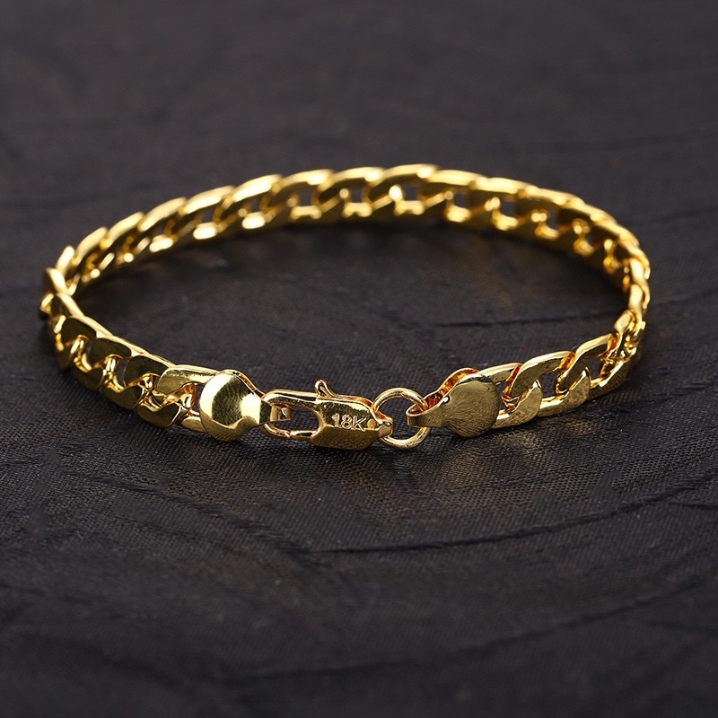 Muški NK lanac ogrlica, 8 mm, 18K pozlaćeno, geometrijski hip-hop stil.