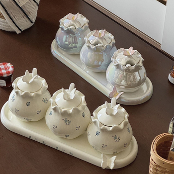 Set keramičkih posuda u japanskom stilu s poklopcima, otpornih na visoke temperature, za ulje, svinjsku masnoću i chilli ulje