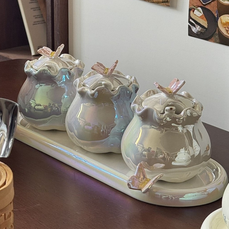 Set keramičkih posuda u japanskom stilu s poklopcima, otpornih na visoke temperature, za ulje, svinjsku masnoću i chilli ulje
