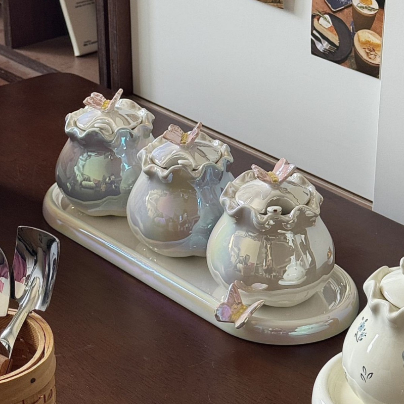 Set keramičkih posuda u japanskom stilu s poklopcima, otpornih na visoke temperature, za ulje, svinjsku masnoću i chilli ulje