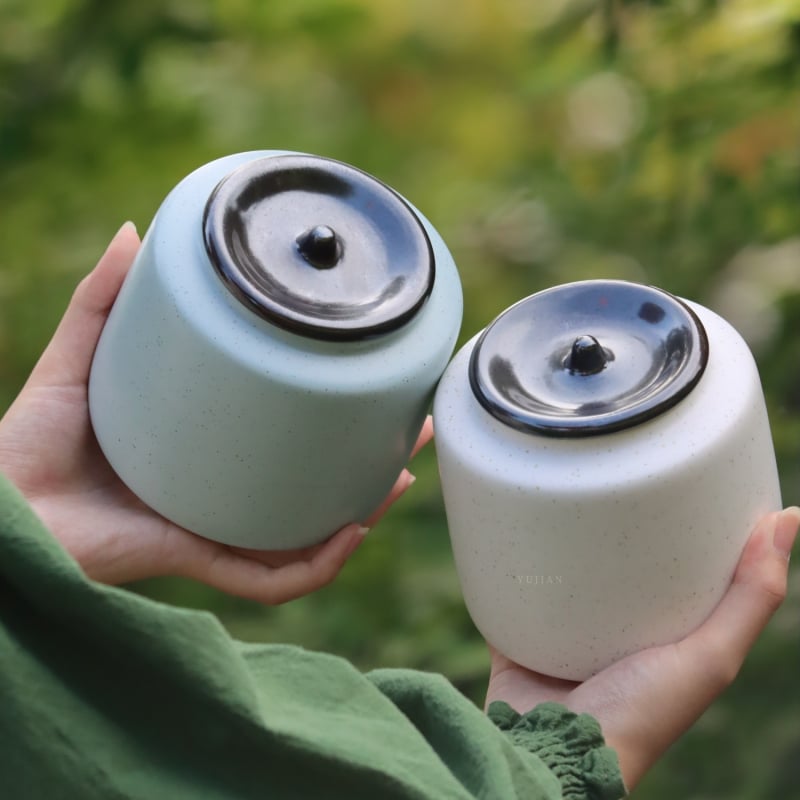 Set keramičkih posuda za čaj – japanski stil, rustikalno retro, zatvorene posude za čuvanje čaja