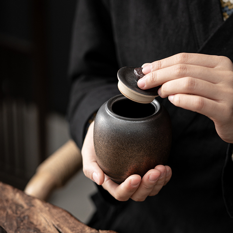 Kreativna keramička posuda za čaj u japanskom stilu, retro s hrđavom glazurom, ručno izrađena s pozlaćenim detaljima