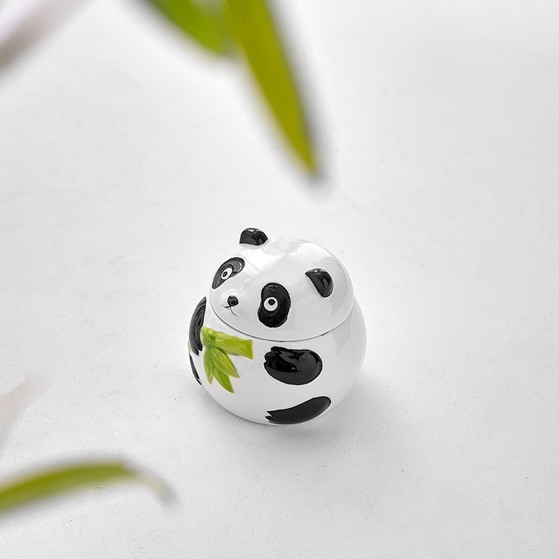 Keramički čajni kanistar u kineskom stilu s panda motívom, otporan na vlagu i zatvarač, slatka kutija za skladištenje