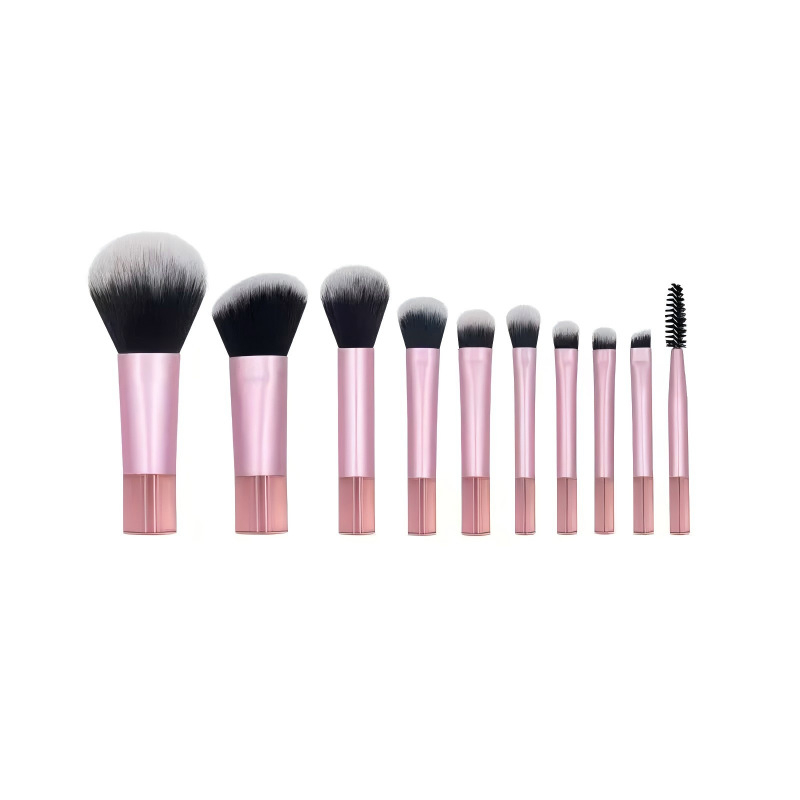 Mini súprava štetcov na make-up s kryštálovou rúčkou - cestovný set s štetcami na púder, kontúrovanie a lícny štetec