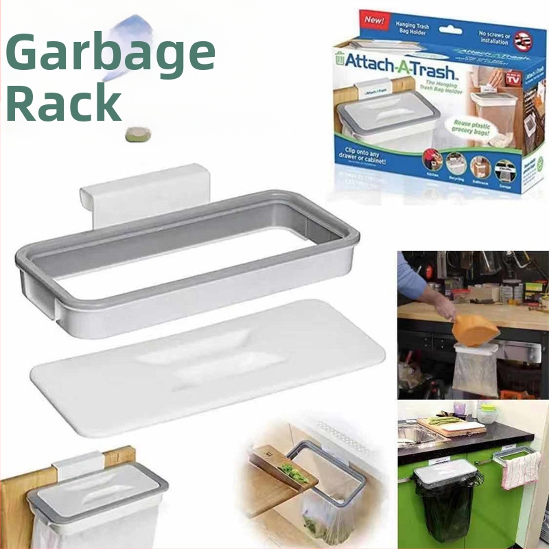 Držiak na tašky na odpadky Attach-A-Trash, zavesiteľný na dvere skrinky, kuchynský organizér