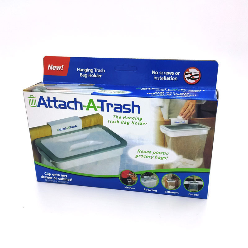 Attach-A-Trash държач за торби за отпадъци, закачва се на врата на шкаф, кухненски органайзер