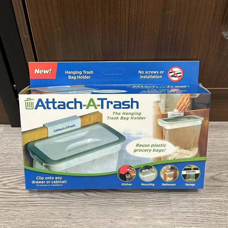 Attach-A-Trash държач за торбички за боклук, за врата на шкаф, висящ, 3 нива, ABS, кухненско съхранение