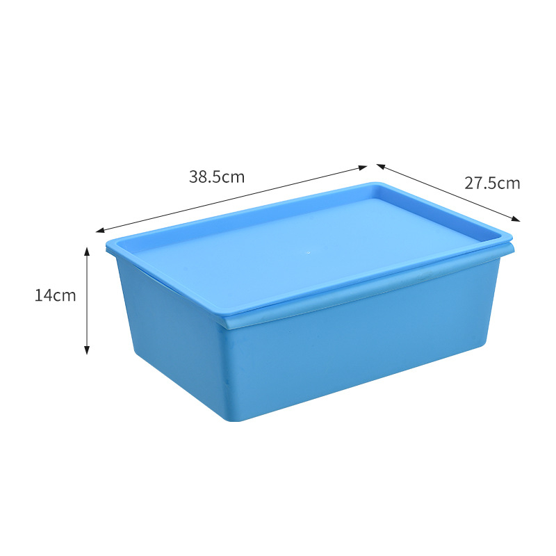 Srednja plastična kutija za stolnu pohranu s poklopcem, 18 L, za knjige, igračke, sitnice i donje rublje