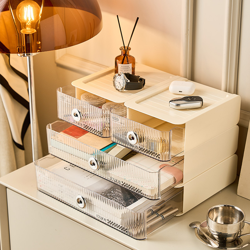 DIY stolni organizator za kozmetiku s ladicama – velika kapaciteta, višeslojni, može se slagati