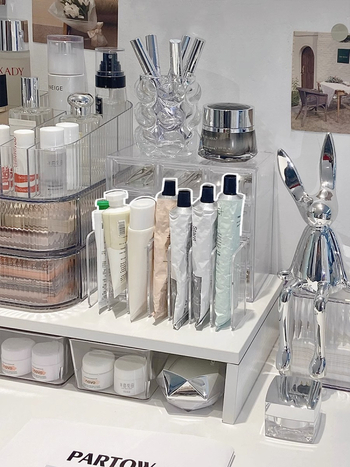 Organizator de birou pentru creme de mâini, cu mai multe compartimente, capacitate mare pentru cosmetice și îngrijire a pielii