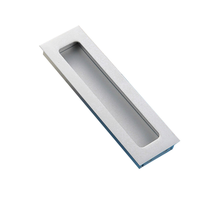 Skrita ručka za klizna vrata garderobe od aluminijske legure, ugrađena, žljebasta, mat crna