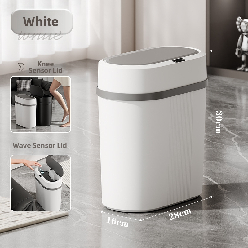 Inteligentný odpadkový kôš pre domácnosť, elegantný vzhľad, dlhá výdrž batérie, veľká kapacita 9–12 L, automatické otváranie senzorom, štvorcový tvar