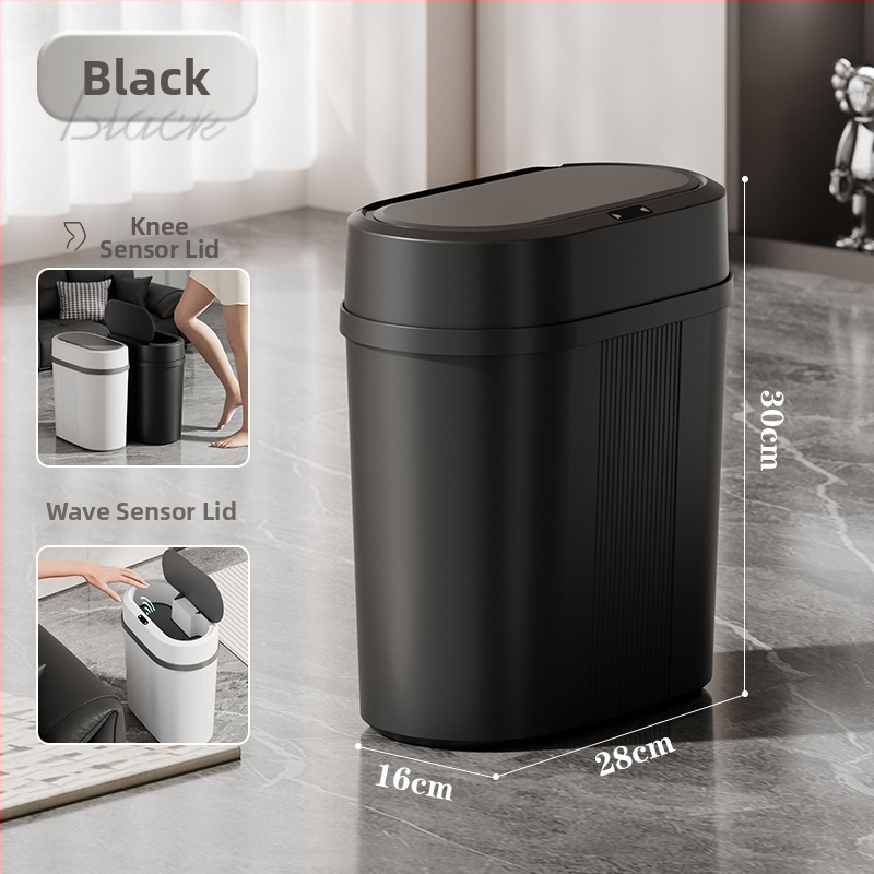 Inteligentný odpadkový kôš pre domácnosť, elegantný vzhľad, dlhá výdrž batérie, veľká kapacita 9–12 L, automatické otváranie senzorom, štvorcový tvar