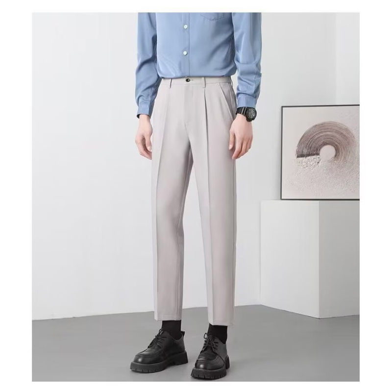 Férfi prémium öltönynadrág, gyűrődésmentes, slim-fit, foltálló, egyenes szárú, irodai viselet