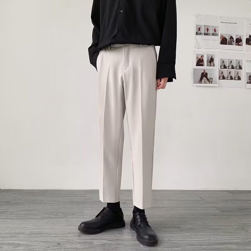 Férfi prémium öltönynadrág, gyűrődésmentes, slim-fit, foltálló, egyenes szárú, irodai viselet