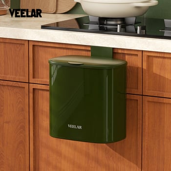 Veelar Zidni kuhinjski koš za smeće, 6 L, nehrđajući čelik, retro dizajn ormarića, ergonomski pristup 2025