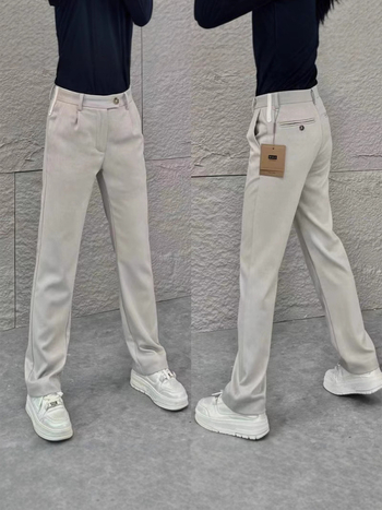 Muške široke hlače s draperijom, casual stil, jednobojne, visokim strukom, diskretan luksuz