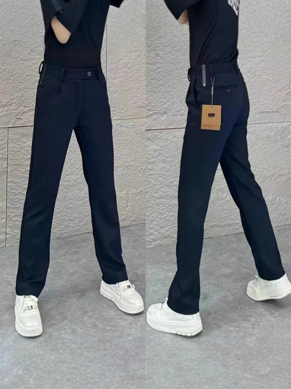 Muške široke hlače s draperijom, casual stil, jednobojne, visokim strukom, diskretan luksuz