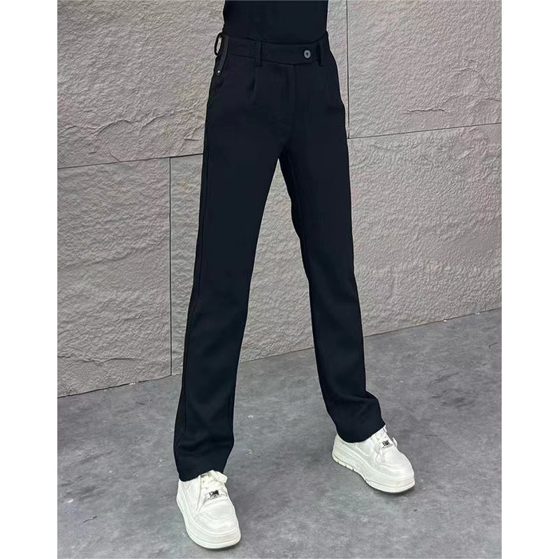 Muške široke hlače s draperijom, casual stil, jednobojne, visokim strukom, diskretan luksuz