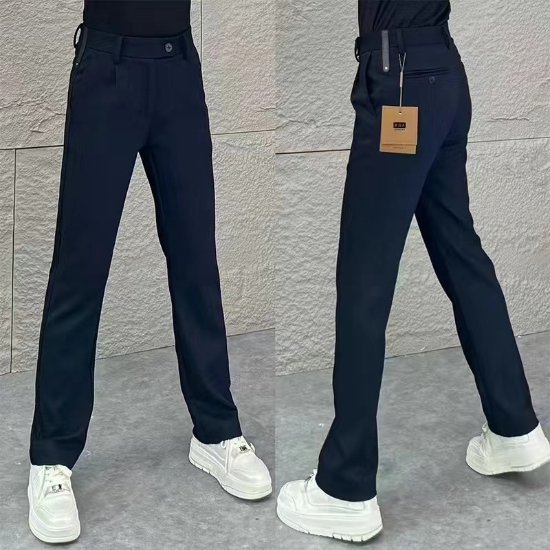 Muške široke hlače s draperijom, casual stil, jednobojne, visokim strukom, diskretan luksuz