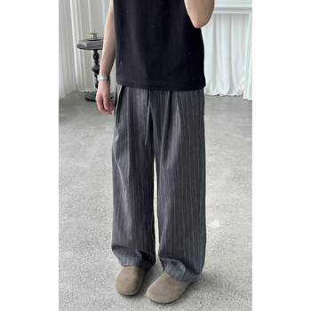 Muške hlače s prugama, ravnog kroja, opuštenog kroja, Yamamoto stil