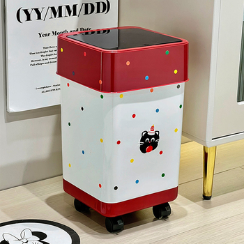 Slatka pravokutna kanta za smeće s poklopcem na pritisak, 10 L, za kupaonicu, kuhinju i dnevni boravak