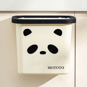 Modern Housewife Moto Panda kuhinjski zidni spremnik za otpad, za vrata ormarića, 5 L, ovalni, bez poklopca