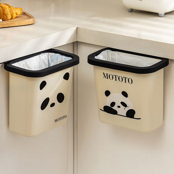 Modern Housewife Moto Panda kuhinjski zidni spremnik za otpad, za vrata ormarića, 5 L, ovalni, bez poklopca