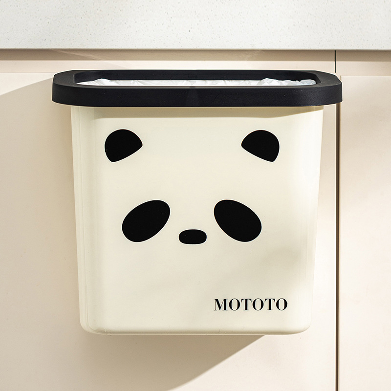 Modern Housewife Moto Panda kuhinjski zidni spremnik za otpad, za vrata ormarića, 5 L, ovalni, bez poklopca