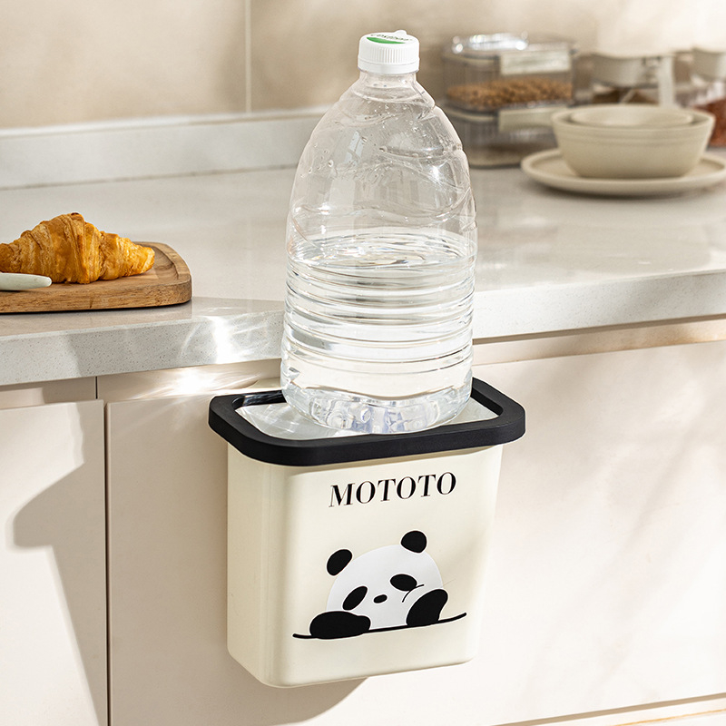 Modern Housewife Moto Panda kuhinjski zidni spremnik za otpad, za vrata ormarića, 5 L, ovalni, bez poklopca