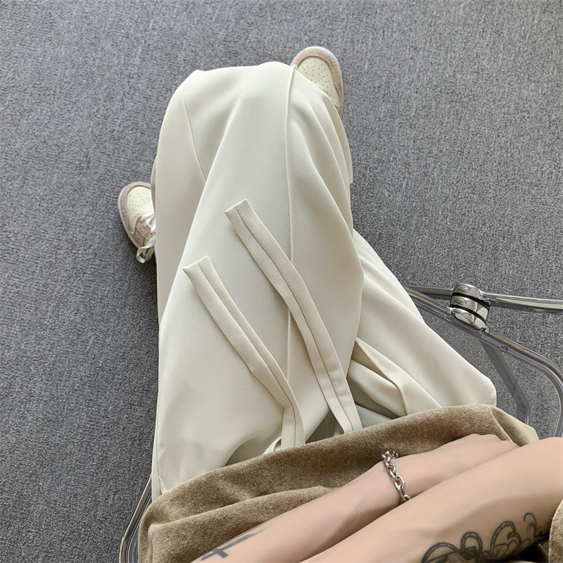 Férfi nyári Ice Silk nadrág, vékony, egyenes szabás, bő, laza, alkalmi nadrág, trendi prémium megjelenés