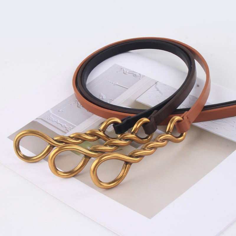 Ženski kaiš u Insta stilu, retro minimalistički dizajn s čvorom, svestran kaiš za haljine i odijela, 1 cm širok