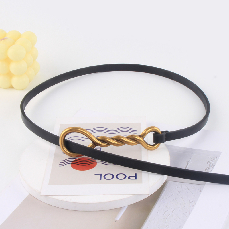 Ženski kaiš u Insta stilu, retro minimalistički dizajn s čvorom, svestran kaiš za haljine i odijela, 1 cm širok