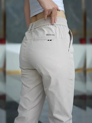 Svijetlo kaki muške casual hlače, vrhunski poslovni stil, ravni kroj, za proljeće i jesen