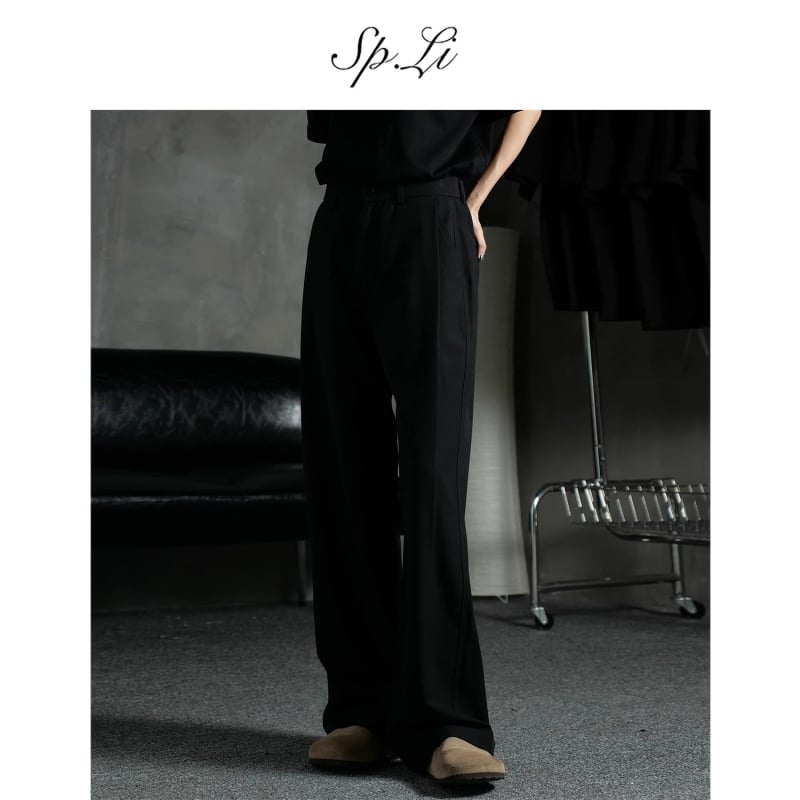 Proljetne muške crne hlače za odijelo, opušteni ravni kroj, casual-business stil