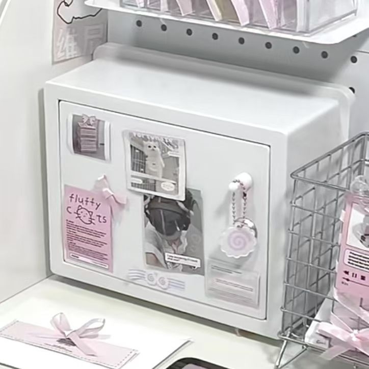 Bijeli stolni organizator za pohranu, retro stil, kapacitet 18 L, sklopivi, otporan na prašinu, za učenike