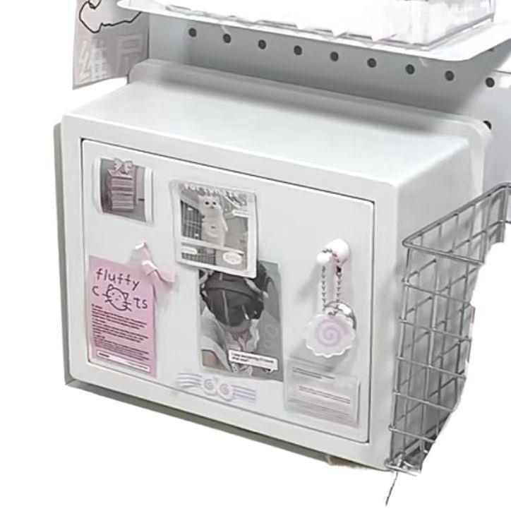 Bijeli stolni organizator za pohranu, retro stil, kapacitet 18 L, sklopivi, otporan na prašinu, za učenike