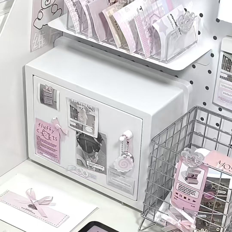 Bijeli stolni organizator za pohranu, retro stil, kapacitet 18 L, sklopivi, otporan na prašinu, za učenike