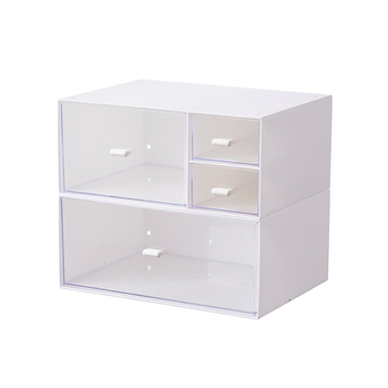Ladica za stolni organizator, prozirno bijela boja, za školske potrepštine i kozmetiku – veliki kapacitet, 23 × 16,5 × 10 cm, 2 L
