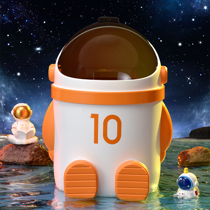 Kanta za otpad s poklopcem, 4 L, za kućnu upotrebu – kuhinju, dnevni boravak i kupaonicu, astronaut tematski dizajn