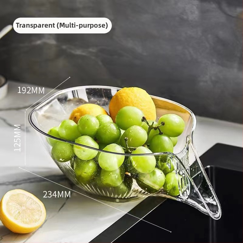 Viacúčelové sitko do drezu na umývanie zeleniny a ovocia, odolné voči vysokým teplotám pre blanching a umývanie ryže, vyrobené z PET, rozmer 24×19×10 cm