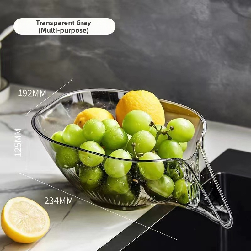 Viacúčelové sitko do drezu na umývanie zeleniny a ovocia, odolné voči vysokým teplotám pre blanching a umývanie ryže, vyrobené z PET, rozmer 24×19×10 cm