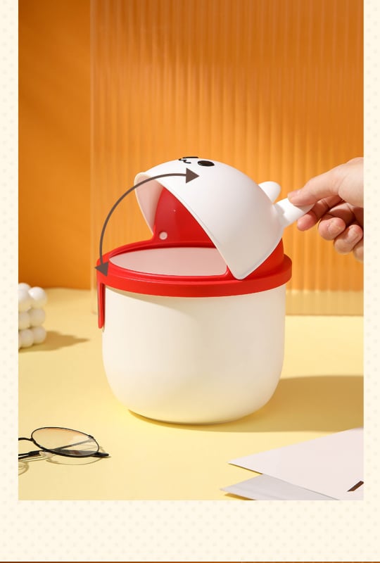 Coș de gunoi pentru birou, design cu iepuraș și tigru — mini organizator de birou