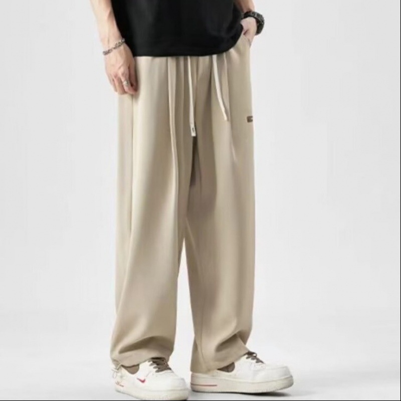 Muške hlače Ice Silk, široke nogavice, casual, drapirani kroj, ravni kroj