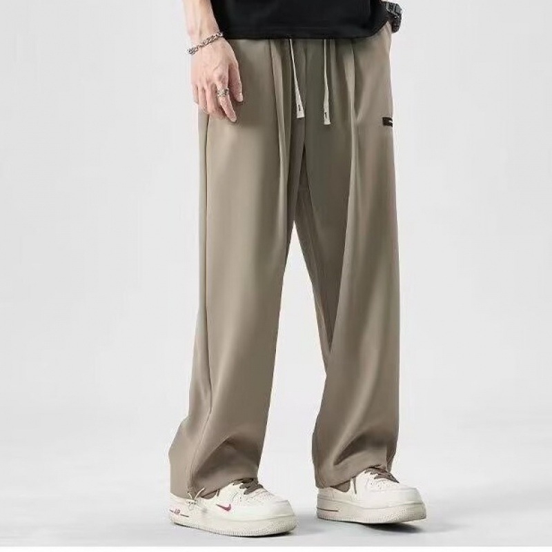 Muške hlače Ice Silk, široke nogavice, casual, drapirani kroj, ravni kroj