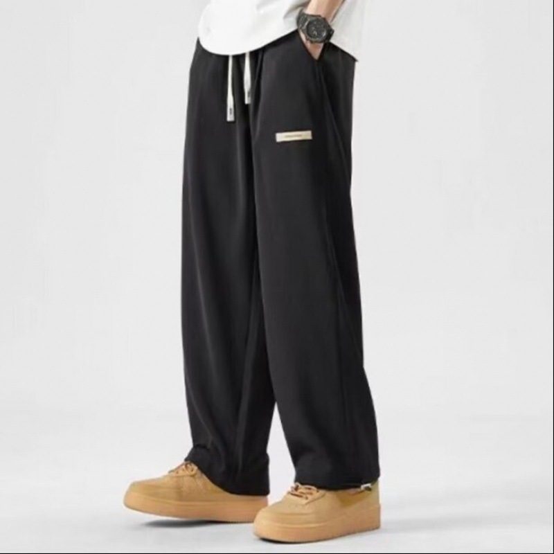 Muške hlače Ice Silk, široke nogavice, casual, drapirani kroj, ravni kroj