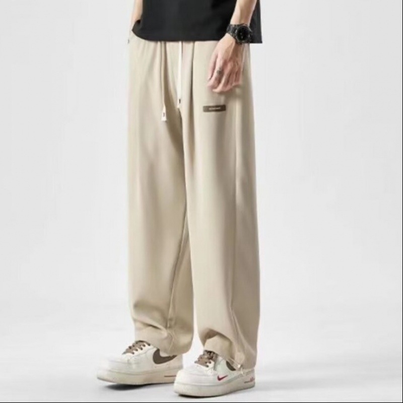 Muške hlače Ice Silk, široke nogavice, casual, drapirani kroj, ravni kroj