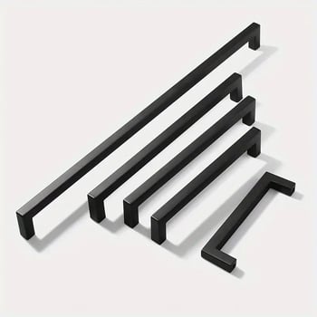 Aluminijska ručka za ladice i ormariće, od aluminijskog kvadratnog profila, mat crna, model 0015, moderan minimalistički stil
