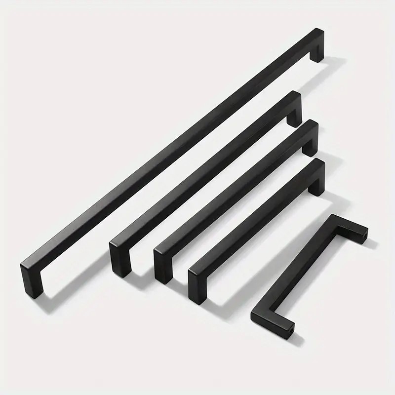 Aluminijska ručka za ladice i ormariće, od aluminijskog kvadratnog profila, mat crna, model 0015, moderan minimalistički stil